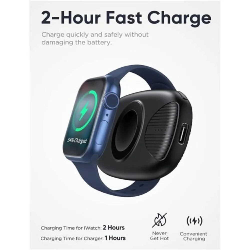 Portable Charger for Apple Watch, 1000mAh, Magnetic Keychain Apple Watch Charger
